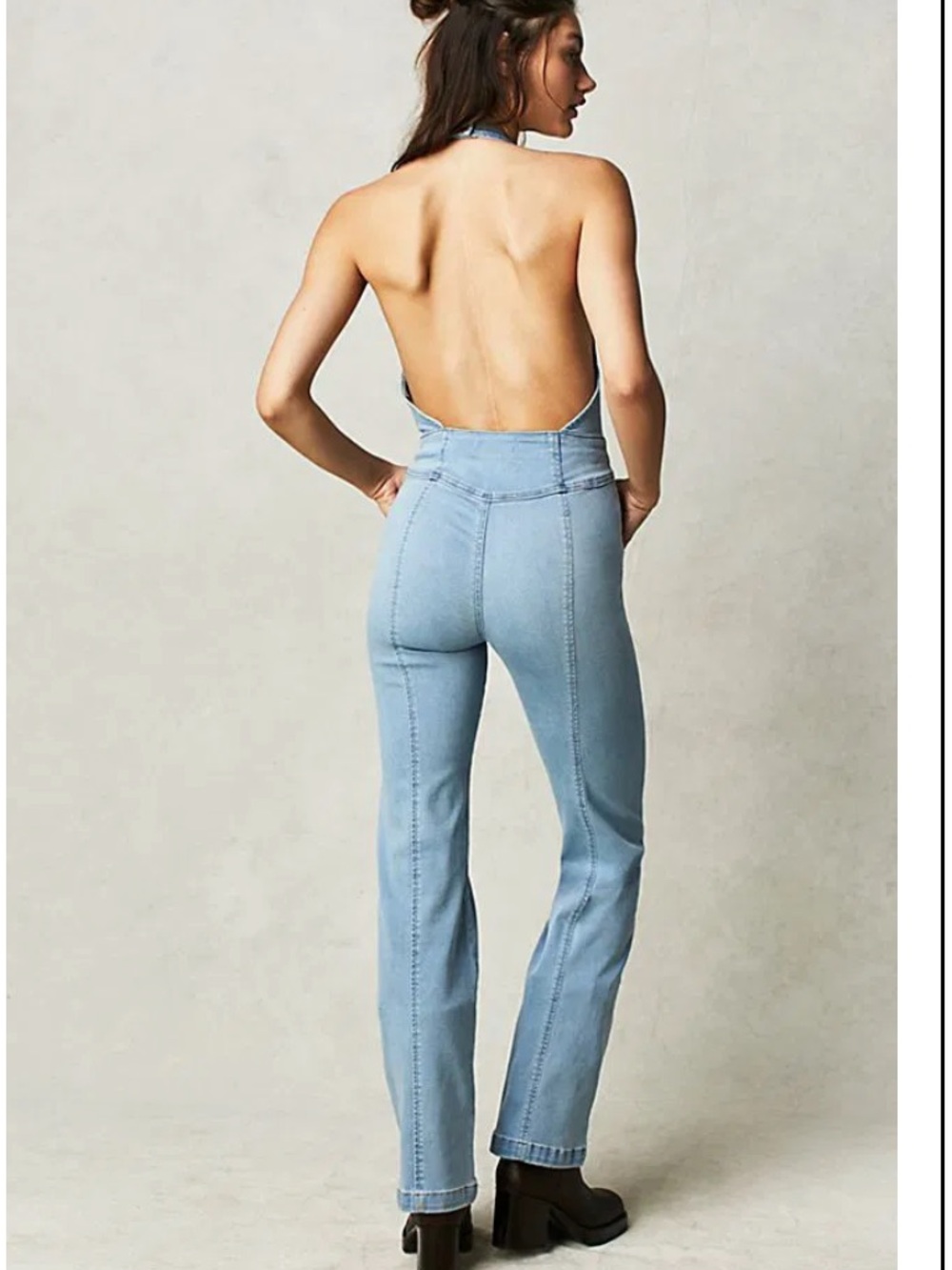 Free People We The Free Cruz Denim Jumpsuit - Picture 3 of 8